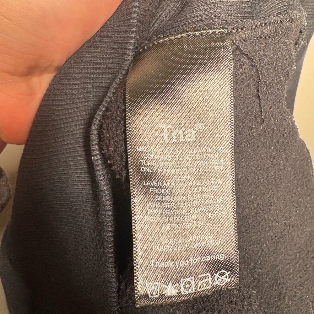 TNA Cozy Fleece Boyfriend Classic Black Crew Neck Sweater - Picture 6 of 7